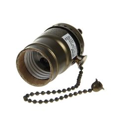DLC-V-H01Z-E27 BRONZE Патрон декоративный. серия Vintage. Выключатель шнуровой цепочка. Материал алюминий. Цвет бронза. ТМ Uniel.