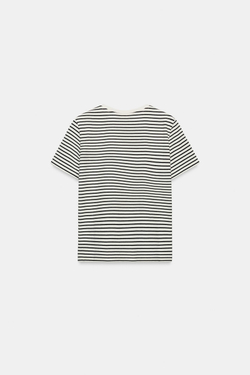 ZARA ХЛОПКОВАЯ ФУТБОЛКА В СТИЛЕ РУСТИК, ПОЛОСКИ