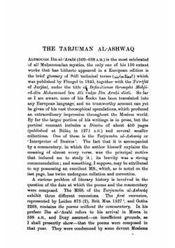 The Tarjuman Al Ashwaq Vol XX | Reynold A. Nicholson