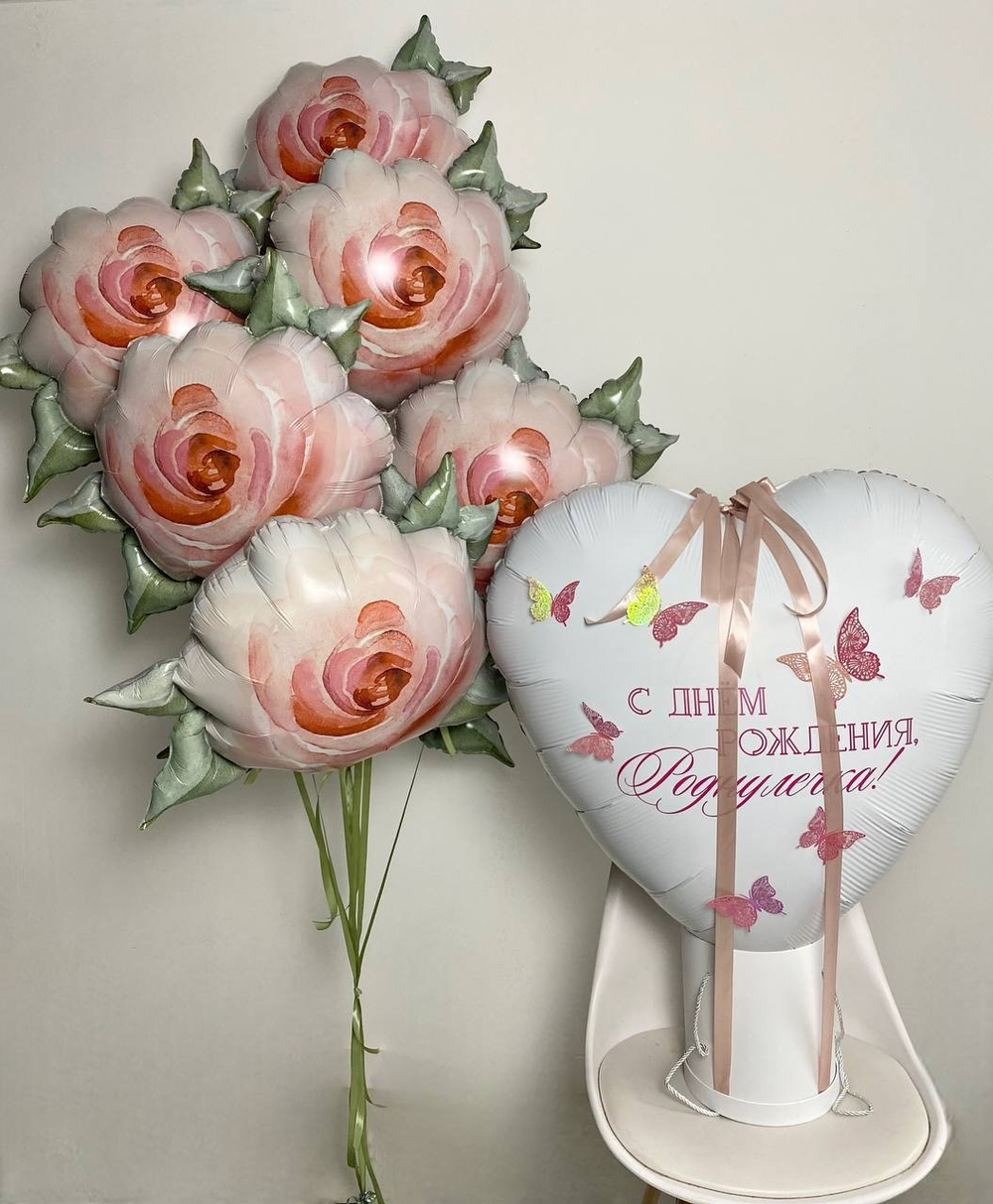 Воздушные шары Фотобокс, шар с фотографиями. Роза №3180