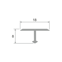 Латунный профиль-вставка Т-образная ЛПТ-18 2700 мм