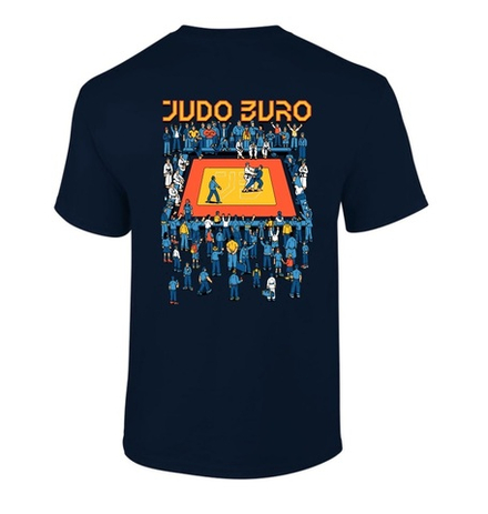 Фиолетовая футболка Judo Buro/ Дзюдо Бюро татами на спине