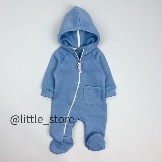 Комбинезон "Simple" из футера с начесом, Серо-голубой