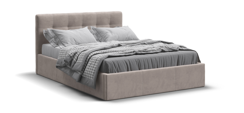 Белла Кровать без ПМ 140 Велюр Монолит латте