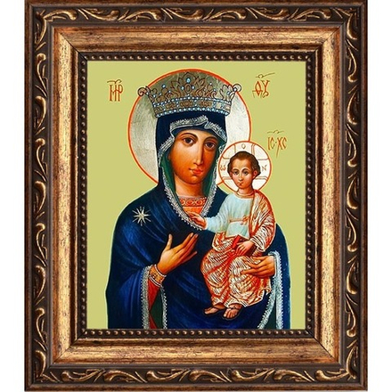 Милосердная Юровичская икона Божьей Матери на холсте.