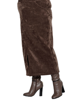Юбка-миди из микровельвета Эбигейл
