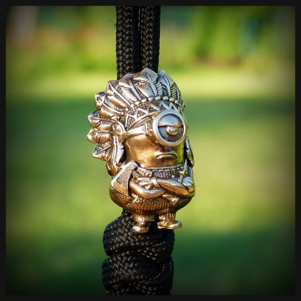 Темлячная бусина "ИндиПупс" для ножей , бронза