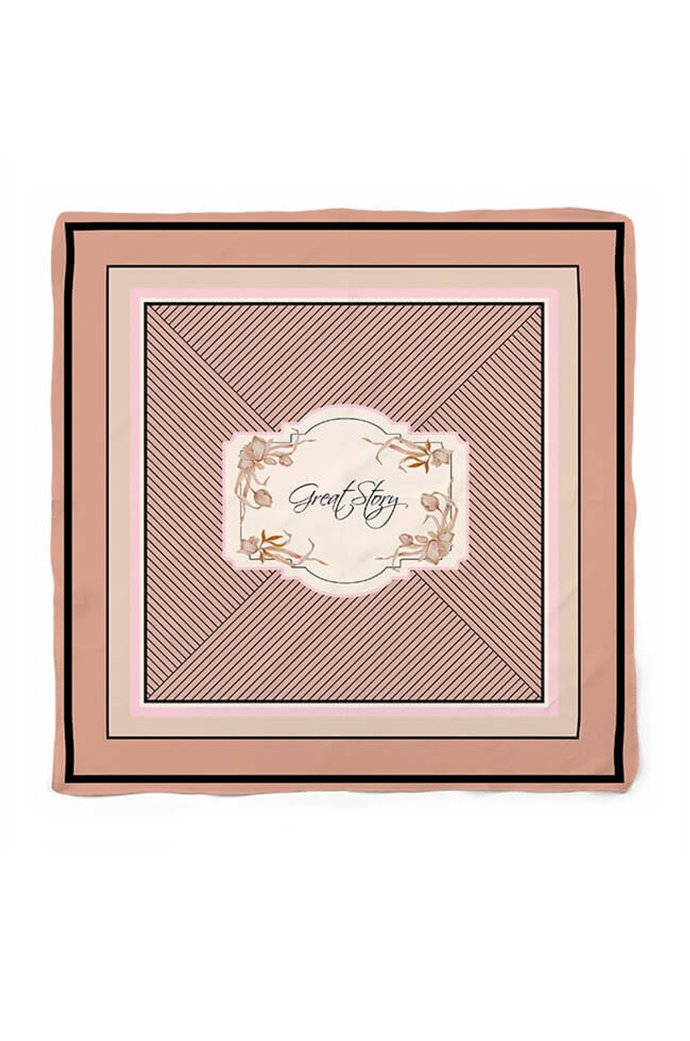 8337 Платок женский (бежевый принт)