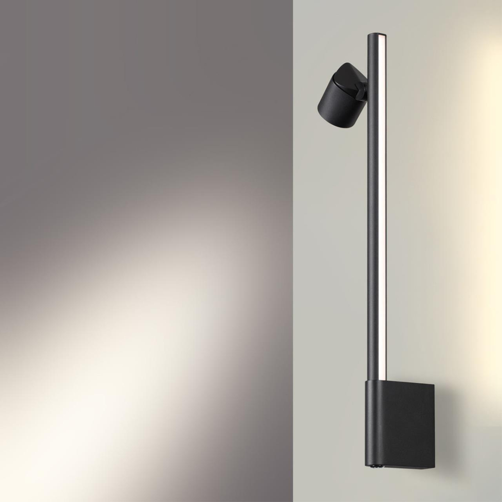 359313 OVER NT24 290 черный Светильник настенный диммируемый (выключатель) IP20 LED 7W+7W 4000K 220-240V FERMO