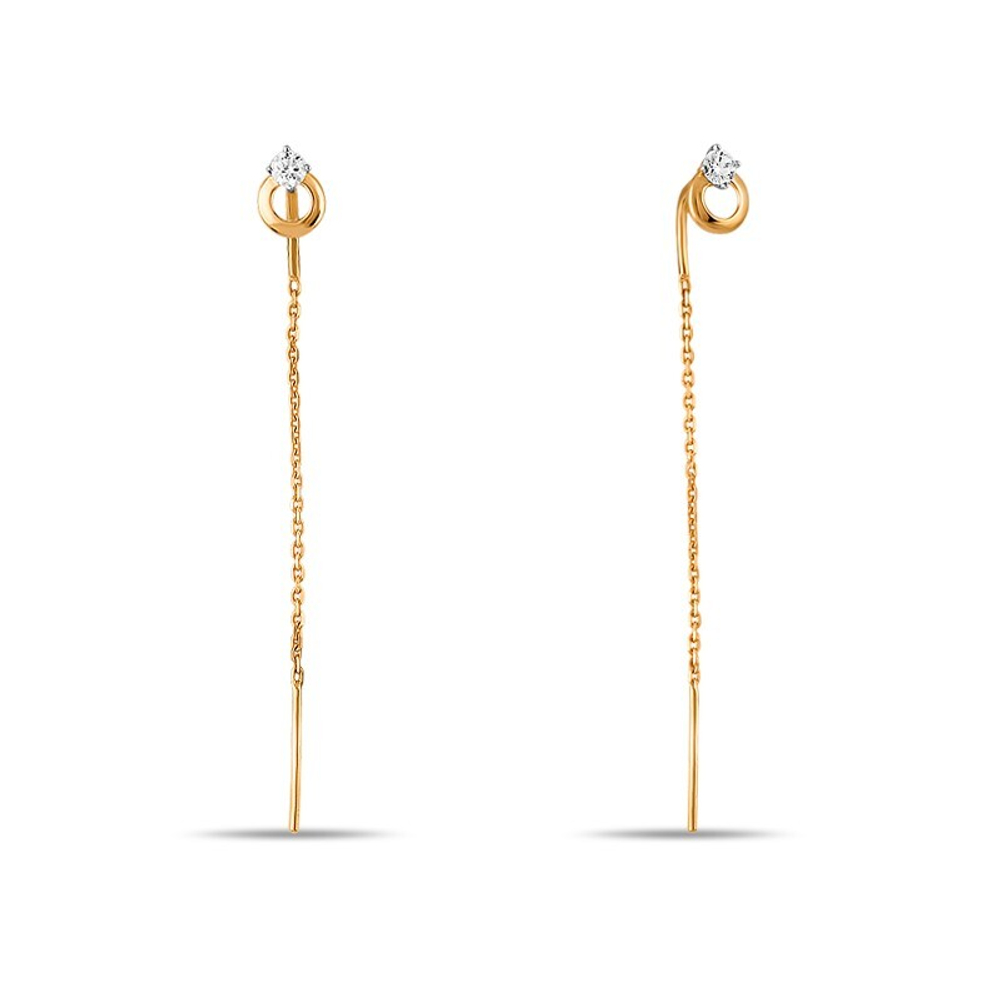 Серьги из золота 585 пробы с Фианит