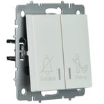 BRITE Выключатель 2-клавишный с индикацией для отелей 10А ВС10-2-9-БрЖ жемчуг IEK