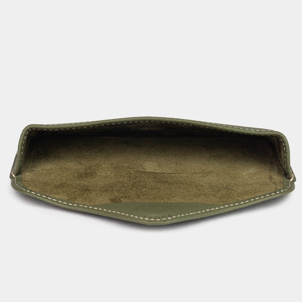 Футляр для очков Vision из кожи сафьяно, цвета хаки