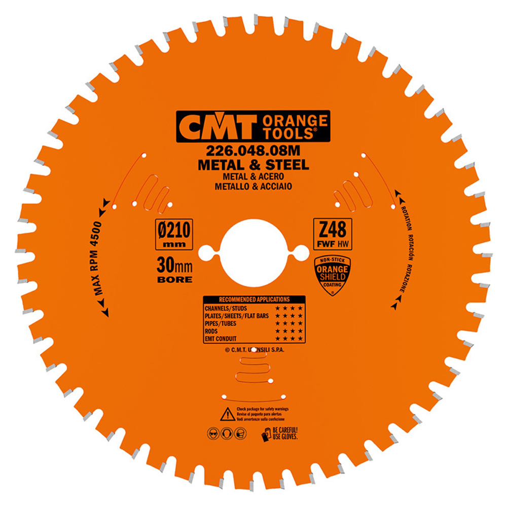 Диск по стали 210x30x2,2/1,8 0° FWF Z=48 CMT 226.048.08M