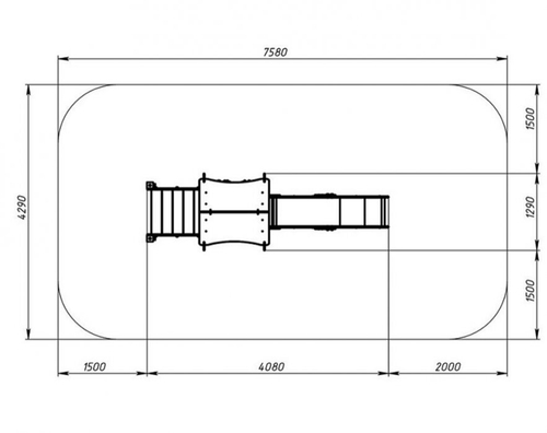 Детский игровой комплекс Лукоморье ДИК 2.25.01-11.С H=1200, металлический скат