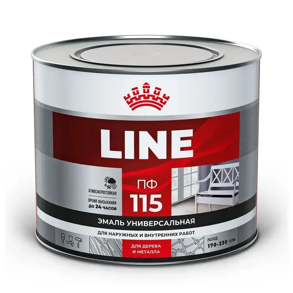 Эмаль ПФ-115, вишневая, 1,8 кг, Т-Лайн