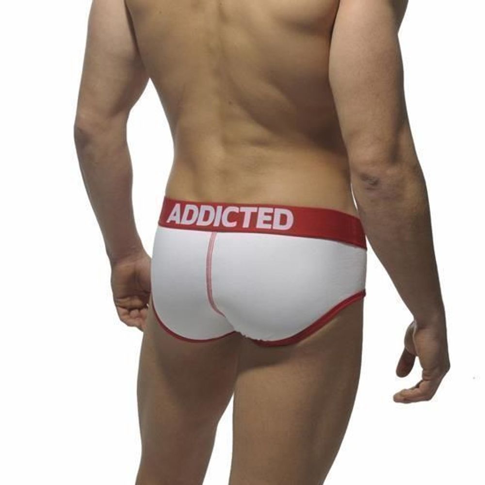 Мужские трусы брифы бело-красные Addicted Бейсбол