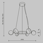 Подвесной светодиодный светильник Maytoni Mind MOD299PL-L60BS3K
