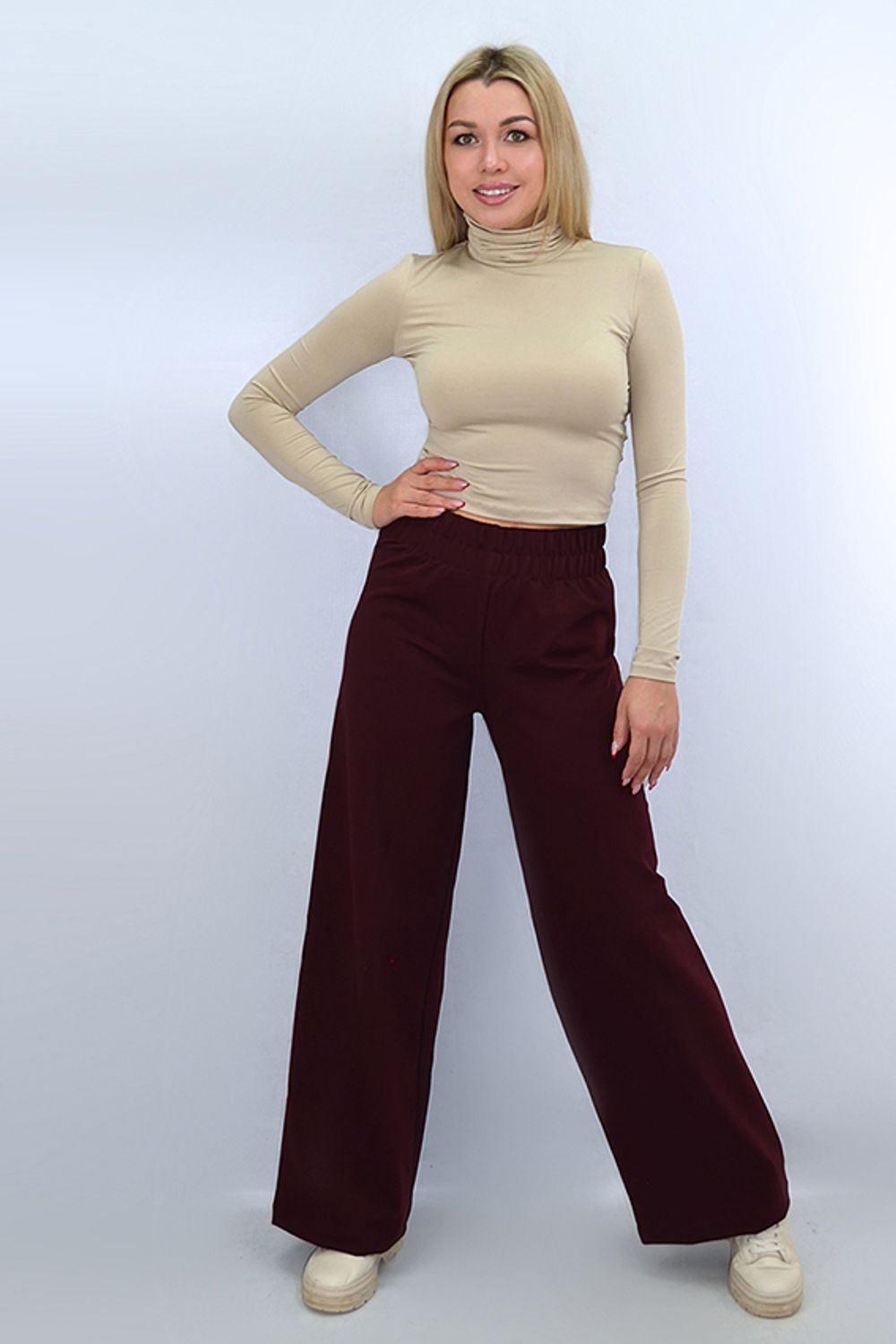 С-518 Брюки-палаццо женские из футера