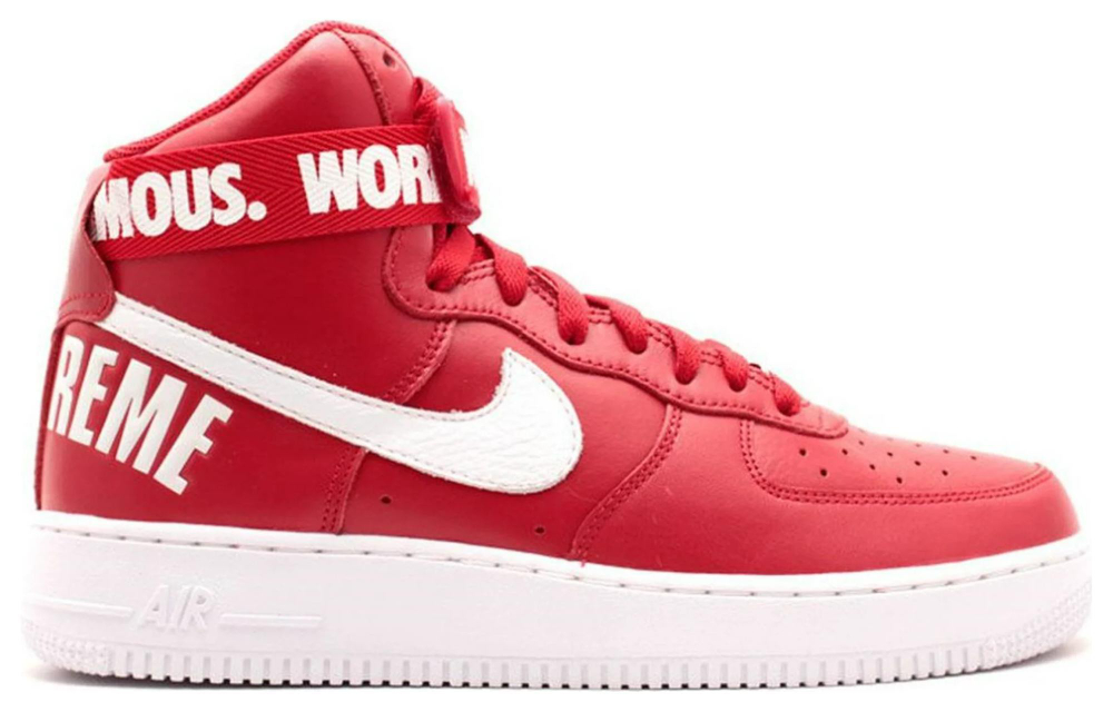 Кроссовки Supreme X Nike Air Force 1 World Famous Red