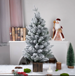 Настольная искусственная ель "Заснеженная" в горшке 60 см, складная