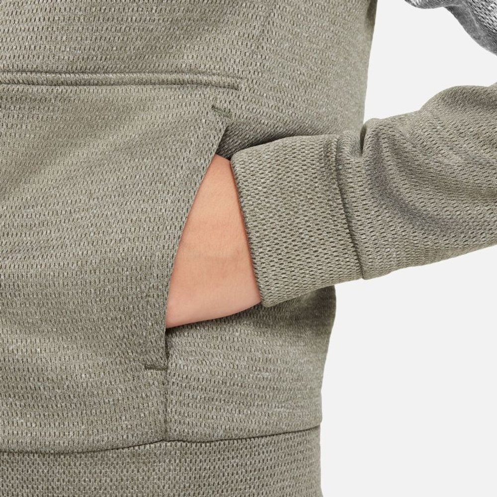 Кофта для мальчика теннисная Nike Therma-FIT Full-Zip Hoodie - зеленый