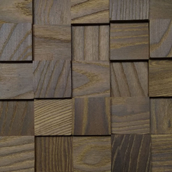 Деревянная мозаика для стен Wood Mosaic 3Д Термоясень пирамида