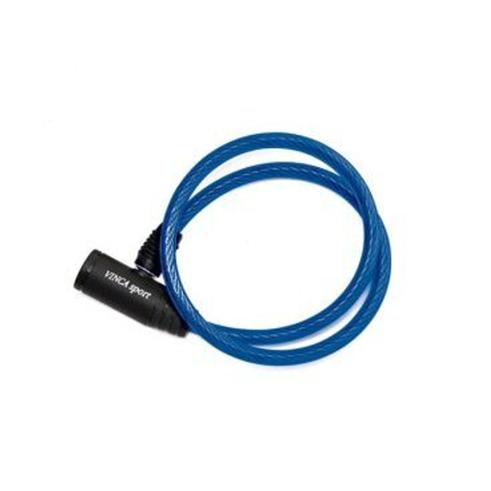 Замок велосипедный 8*650мм, синий тросик. инд. уп. Vinca Sport VS 101.101 blue