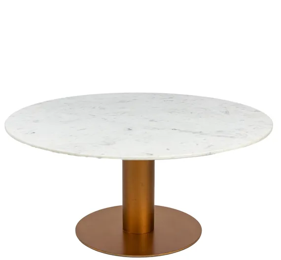 Кофейный столик Slender, Ø90х40 см, белый мрамор