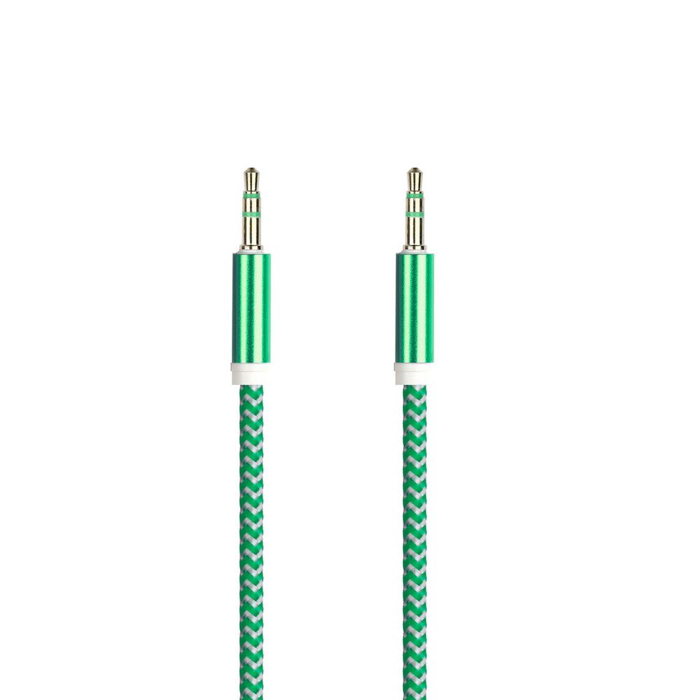 AUX cable 1m в тканевой оплетке Green Yida