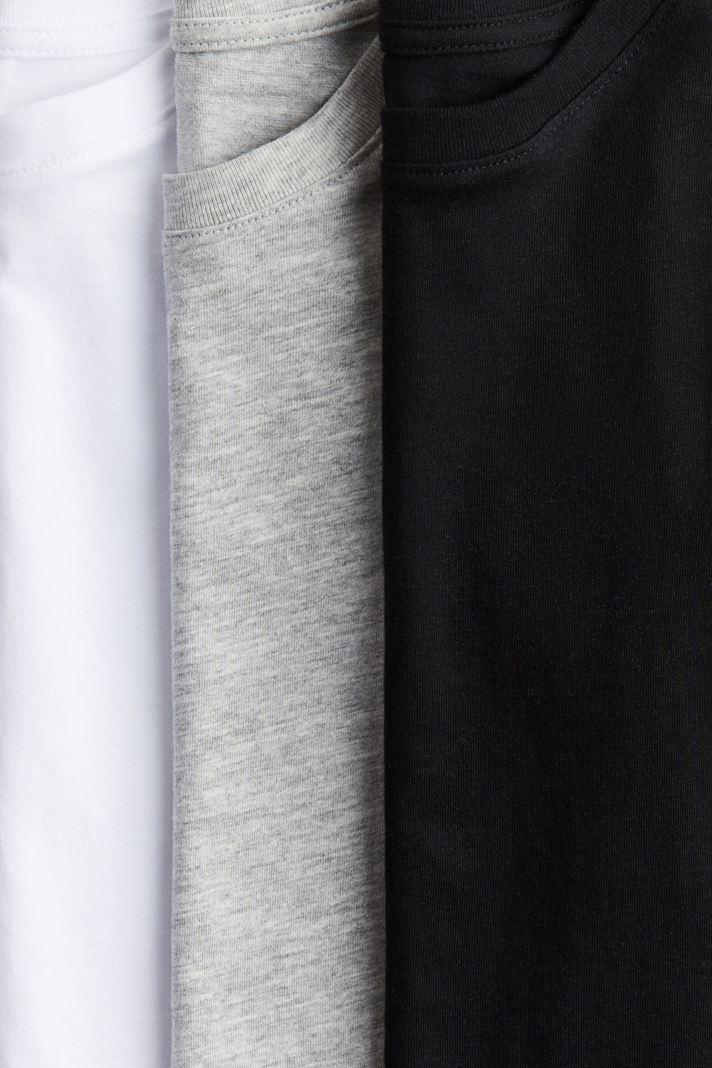 H&M Набор из трех хлопковых футболок, черный/белый