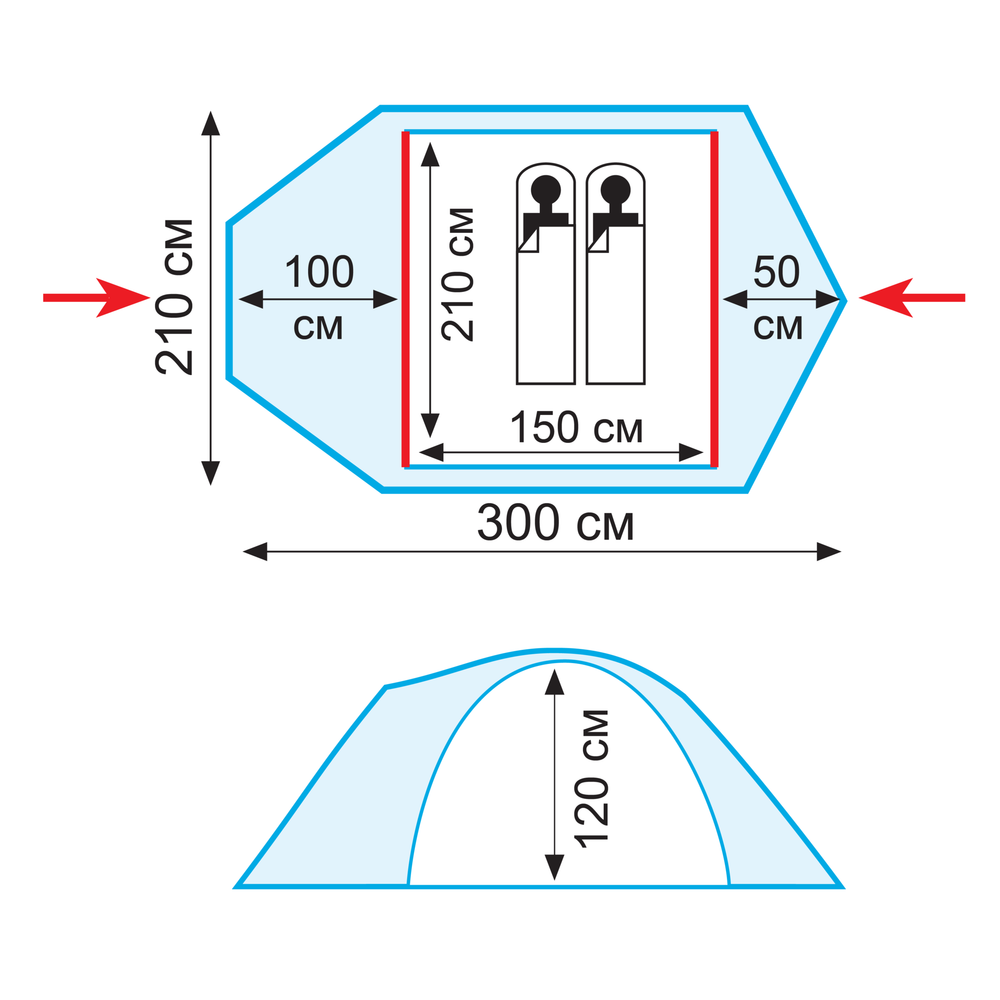 Tramp палатка Stalker 2 (V2) (зеленый)