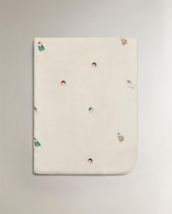 Zara Home плед детский из полиэстера, экрю, 90x120 см · 4601/004