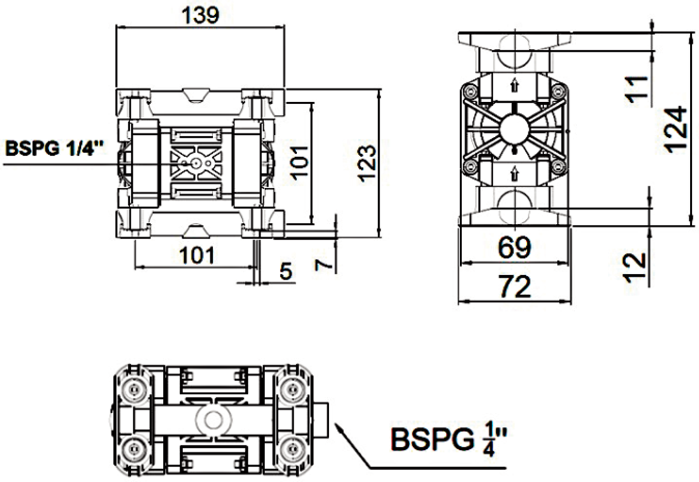 AlphaDynamic Ruby 008 - мембранный пневматический насос