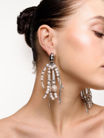 Серьги "Bunch shine" с жемчугом Silver