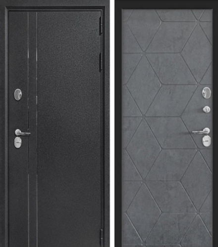 Стальная дверь стальная Витра черный шелк бетон графит
