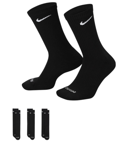 Теннисные носки Nike Everyday Plus Cushioned Training Crew Socks 3P - Black