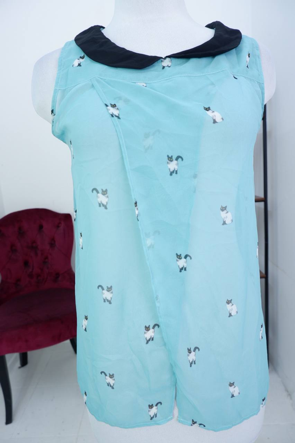 Блузка Jennyfer с милым принтом с котиками 44 размер