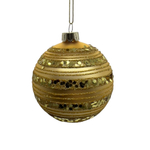 Шар с блёстками золотистый, 8 см