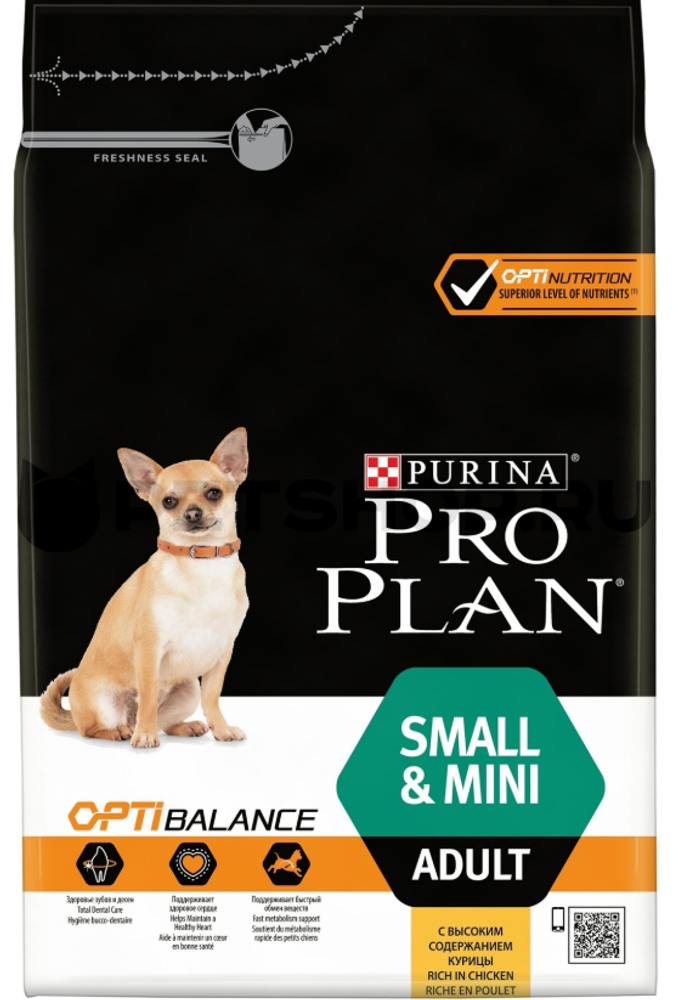 ProPlan 2.5кг+500г Small&amp;Mini Сухой корм для собак малых пород Курица PR