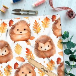 Ткань премиум бифлекс осенние ежи