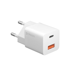 Сетевое зарядное устройство Deppa 11398, USB-C + USB-A, PD 3.0, QC 3.0, GaN, 20 Вт, белый