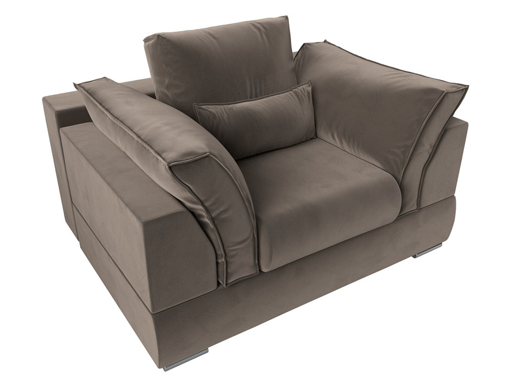 Кресло Пекин, Коричневый, Велюр, 115379