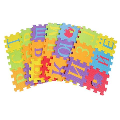 Коврик-пазл (детский) (15x15x0,8 см) Изучаем буквы (36 шт.) в слюде (AN03071)