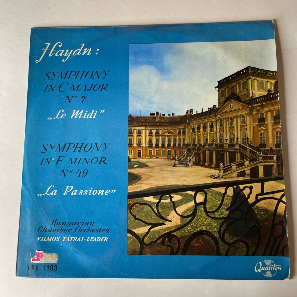 Винтажная виниловая пластинка LP Joseph Haydn Йозеф Гайдн, Ungarisches Kammerorchester, Vilmos Tatrai, Симфония Sinfonie Nr. 7 (Венгрия 1967)