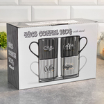 Набор кружек 4шт 480мл на подставке "Кофечаша"