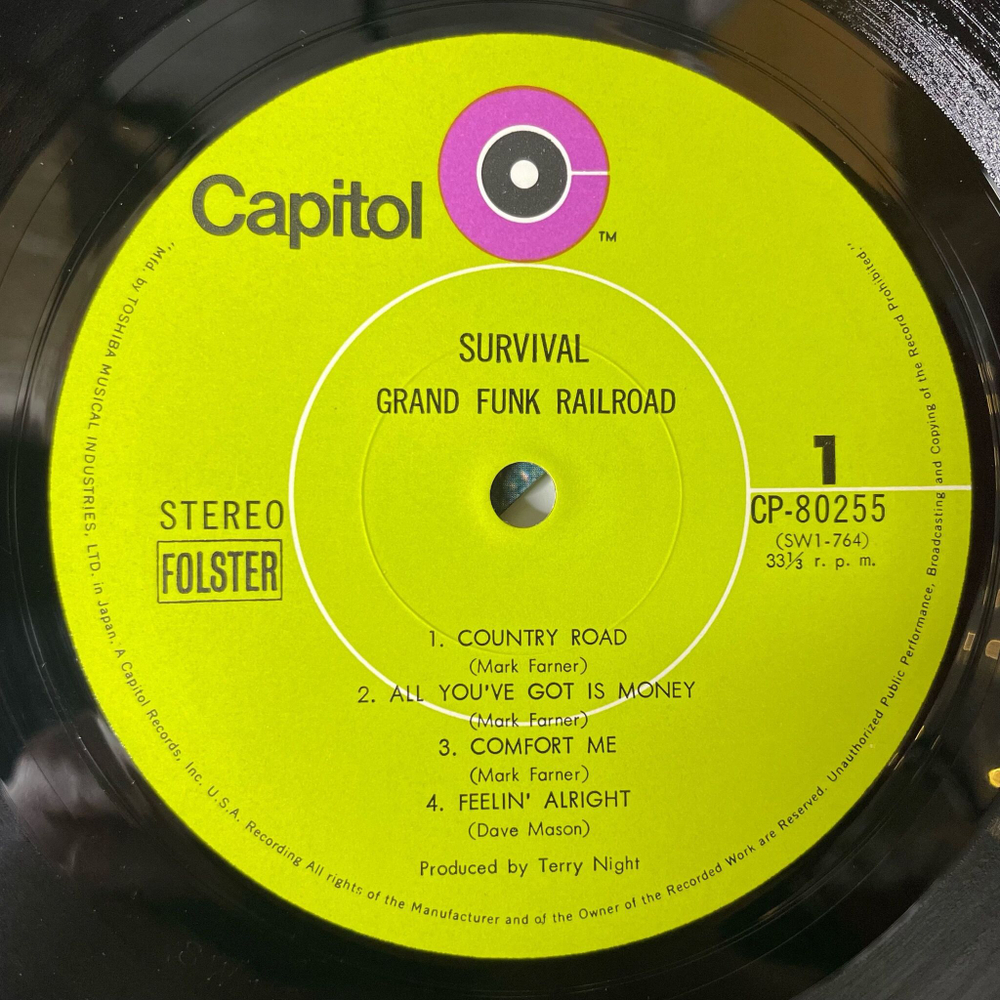 Винтажная виниловая пластинка LP Grand Funk Railroad Survival (Japan 1971) (No Obi) I Want Freedom