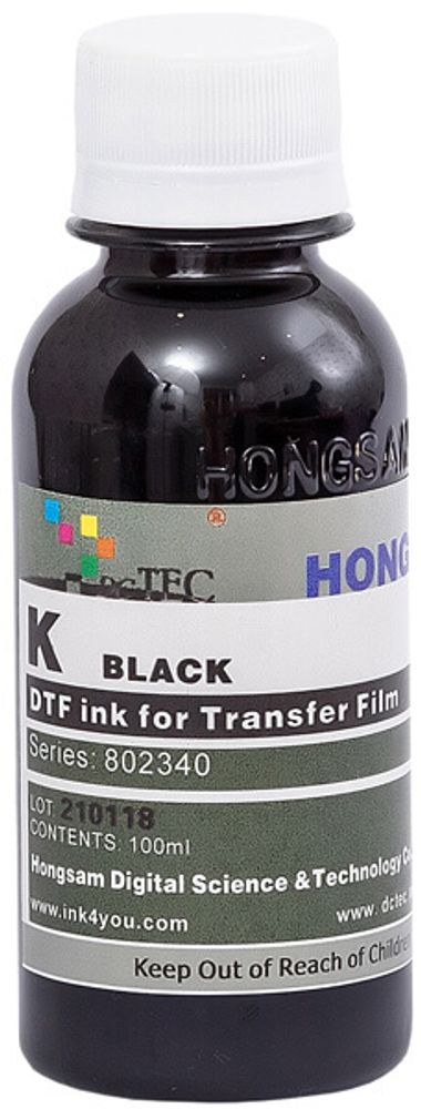 Чернила DCTec — HONGSAM DTF текстильные Black (Черный) 100 мл