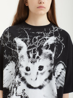 Женская Футболка Halo Purr Black Kitten Graphic Oversized