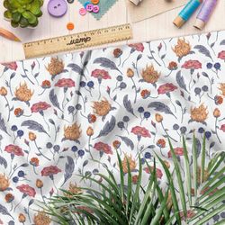 Ткань мембрана красочная нежная флористика