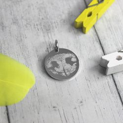 Кулон подвеска с отпечатком носика питомца на заказ